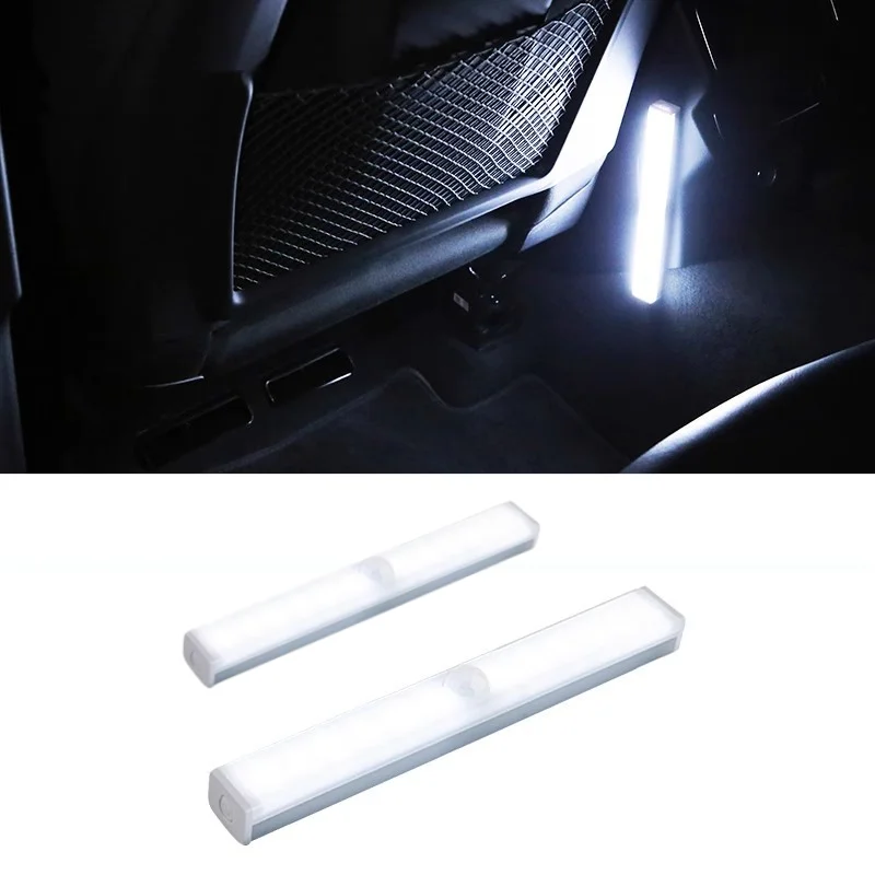 Car LED Sensor Light Magnetic Mount Smart Auto Motion Induction Trunk Boot Floor Hood Ambient Lighting USB Wireless Portable