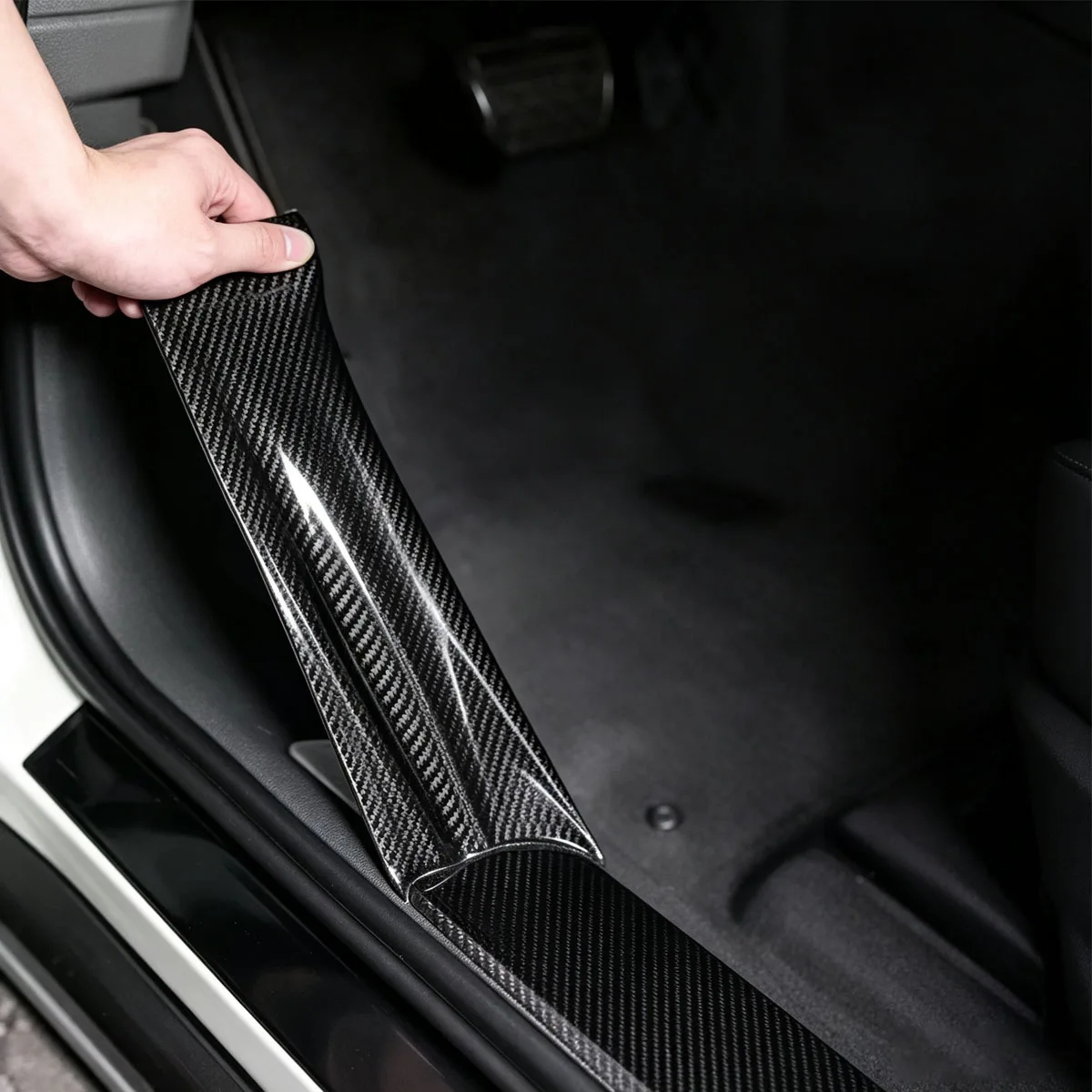 3D 5D carbon fiber tape matte glossy black vinyl wrap self adhesive sticker roll car interior exterior DIY trim