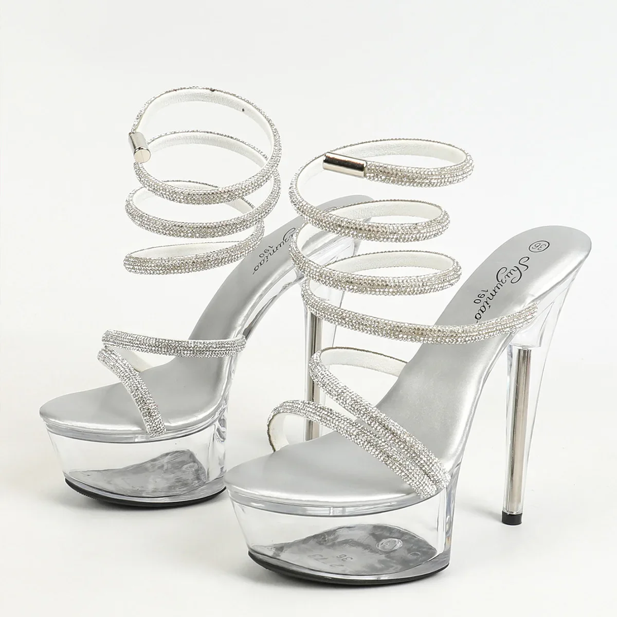 Heel Transparent Car Model Water Diamond Nightclub High Heel Shoes High Women\'s Shoes LFD Wedding Shoes Bride