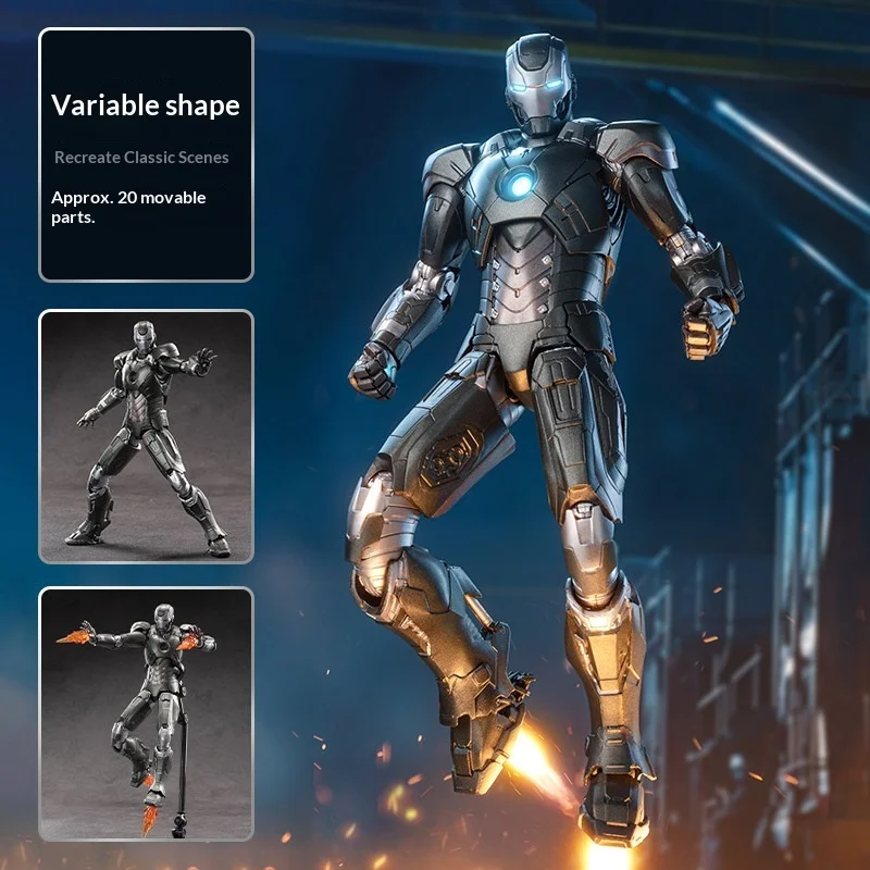 Zhongdong Marvel Iron Man MK14 Action Figure Movable Joints Mecha Collectible Model Desktop Decoration Gift For Fans view 3