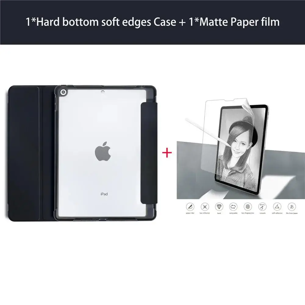 

With Pen Slot Ipad M1 Pro 2021 Cover 2020 Air 4 10.9 Case For Ipad 9.7 6th With Matte Paper Film Set Case For 2019