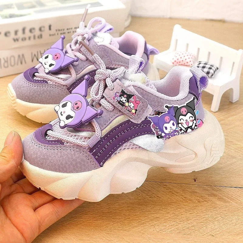 Sanrio Kawaii Kuromi Students Sports Sneakers My Melody Anime Cartoon Cute Non-slip Breathable Girls Boys Versatile Casual Shoes