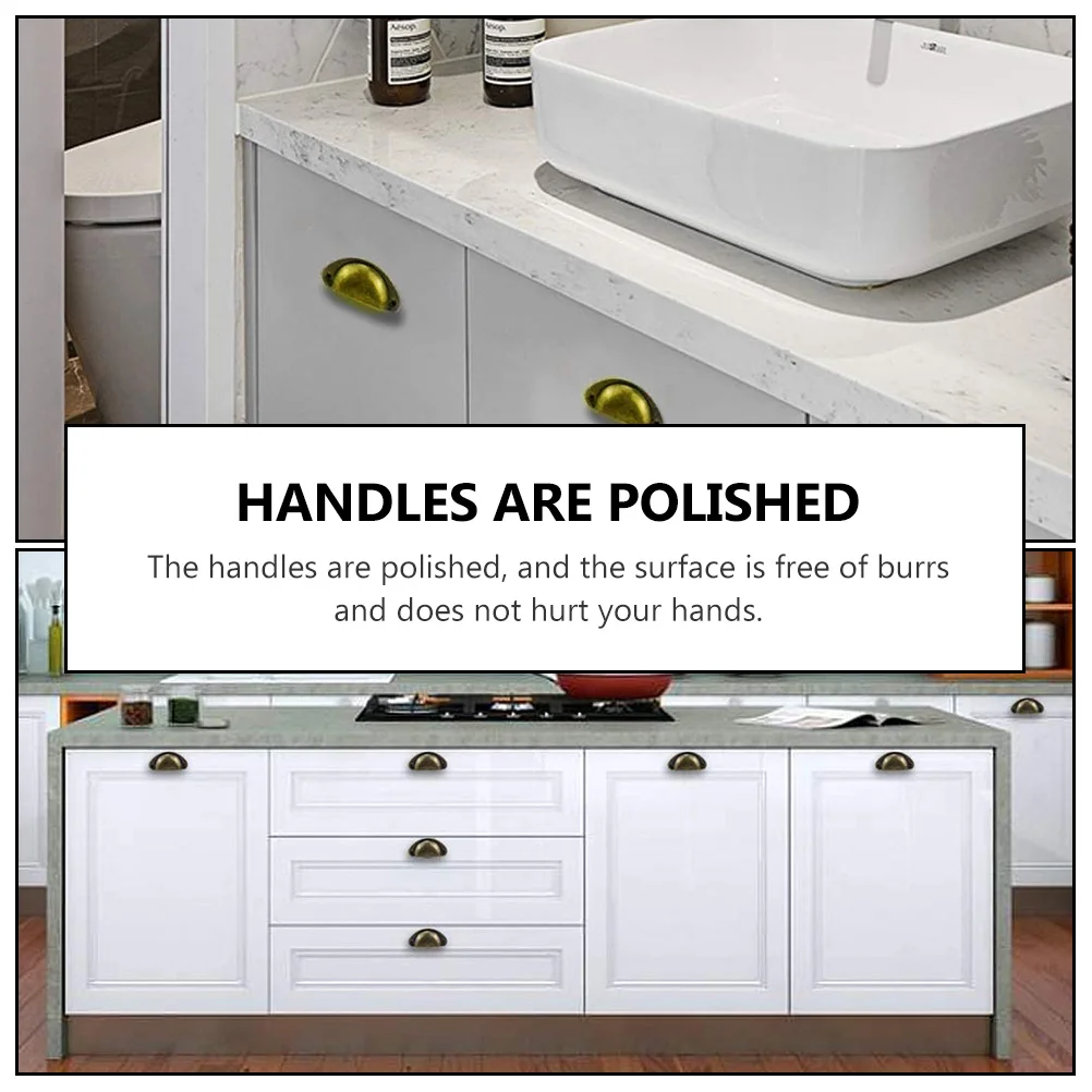 

10 Pcs Vintage Drawer Handle Kitchen Cabinets Knobs Door Handles for Style Retro Iron Nickel Alloy Cupboard Farmhouse Hardware