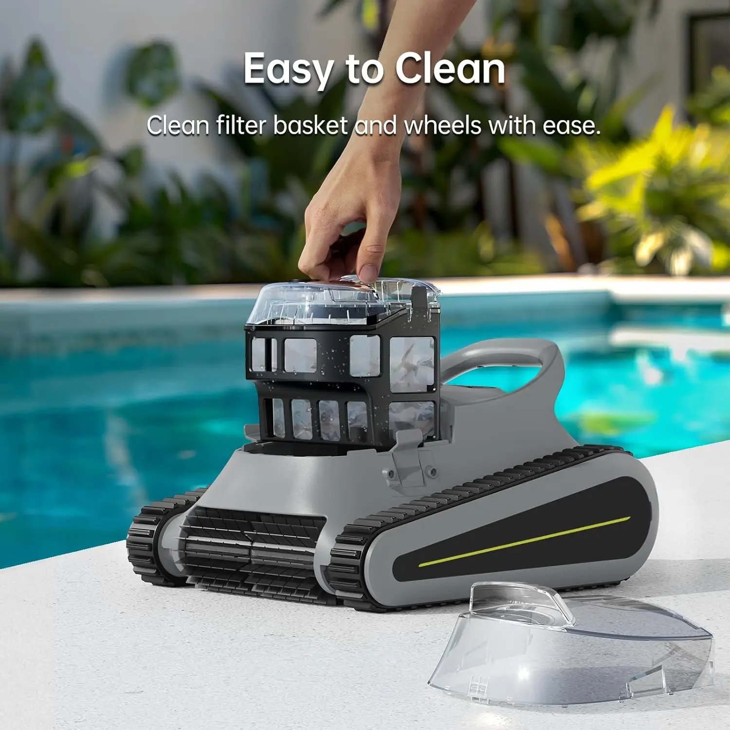 Pool Wall Floor Waterline Cleaning 180W Powerful Suction Last 150 Mins Automatic Swimming Pool Robot