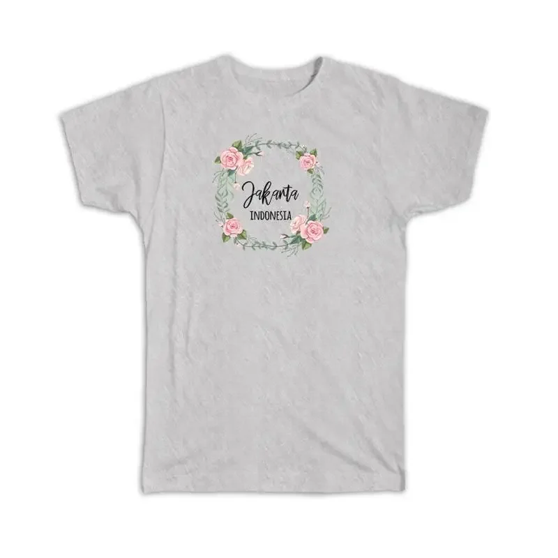 

Jakarta Indonesia Floral Garland T shirt