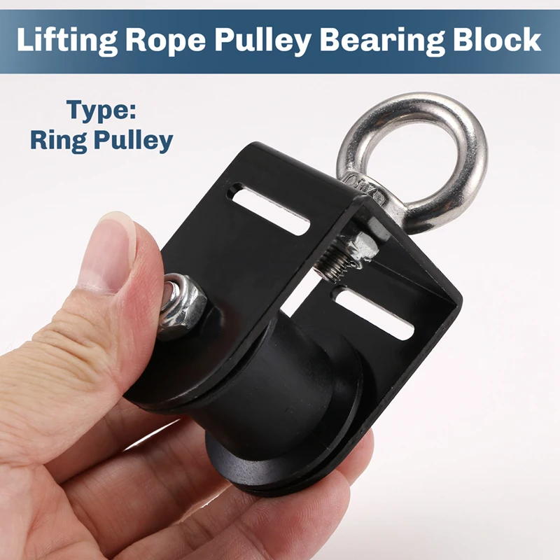Lifting Rope Pulley Bearing Block Pulley Wheel Portable Heavy Duty Mute Roller DIY Gym Exercise Equipment
