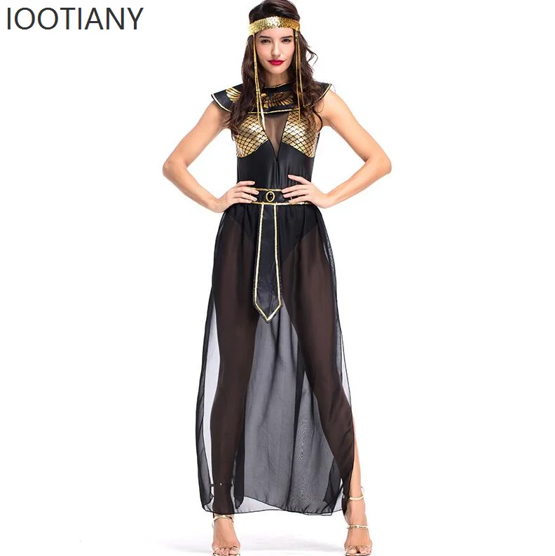 

Cleopatra Costume Fashion Sexy Female Ancient Egypt Pharaoh Costume Adult Halloween Party Role Playing Egyptian Queen Long Dress