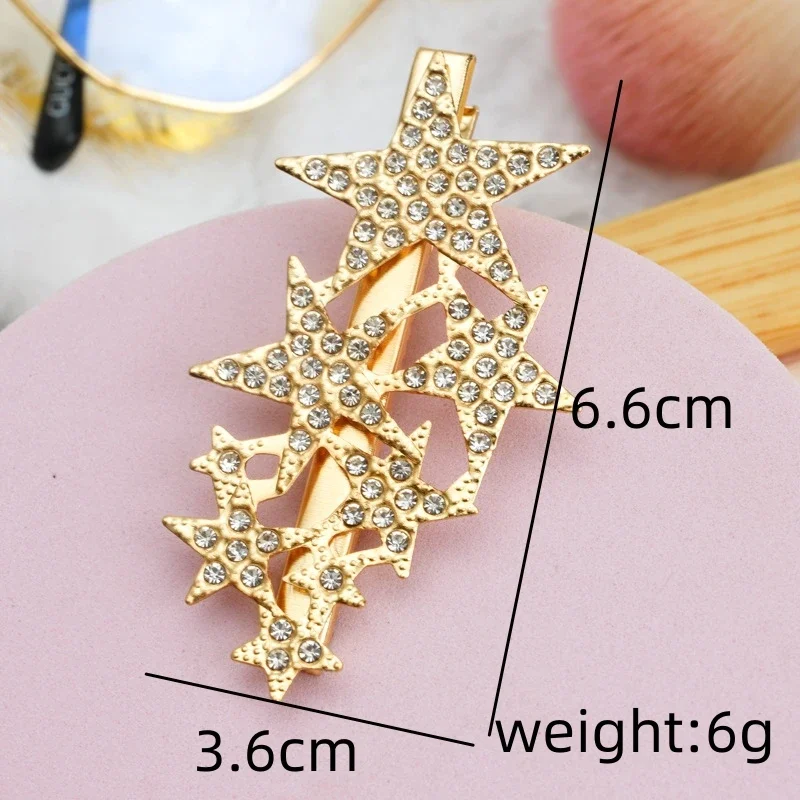 Hair Clip Big Small Star Barrettes for Women Trend Crystal Alligator Hindbrain Side Hairpin Headwear Fashion Accessories Jewelry