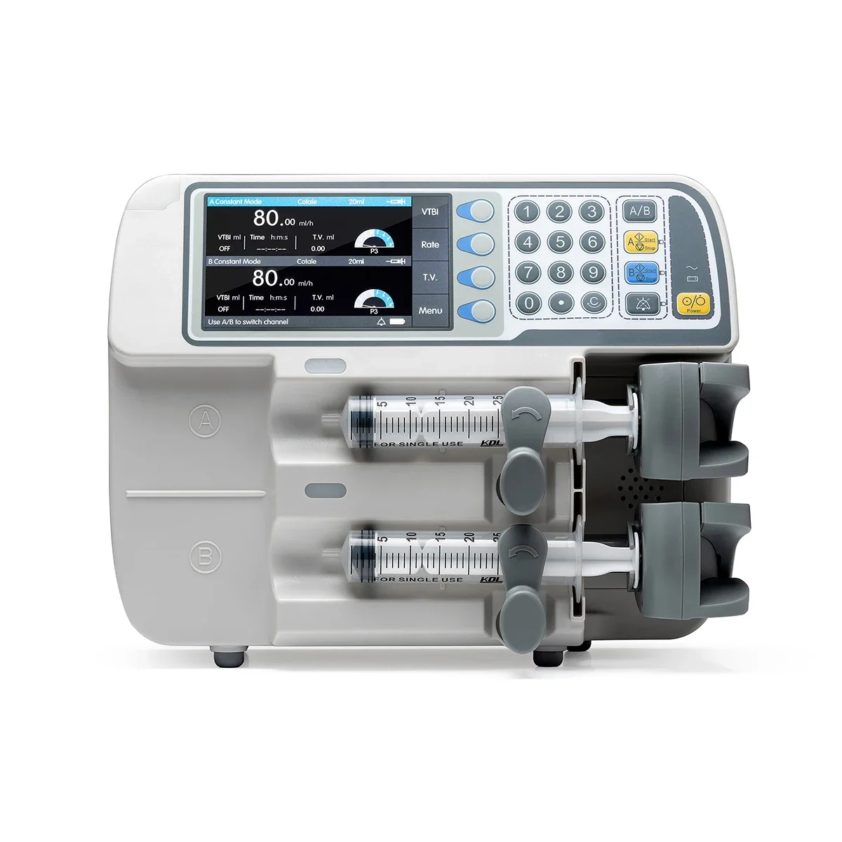 

Dual channel veterinary shot pump