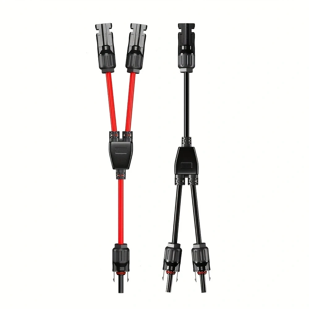 1 Pair Solar Connectors Y Branch Parallel Adapter Cable Wire Plug Tool Kit for Solar Panel Waterproof Connect wire for Solar