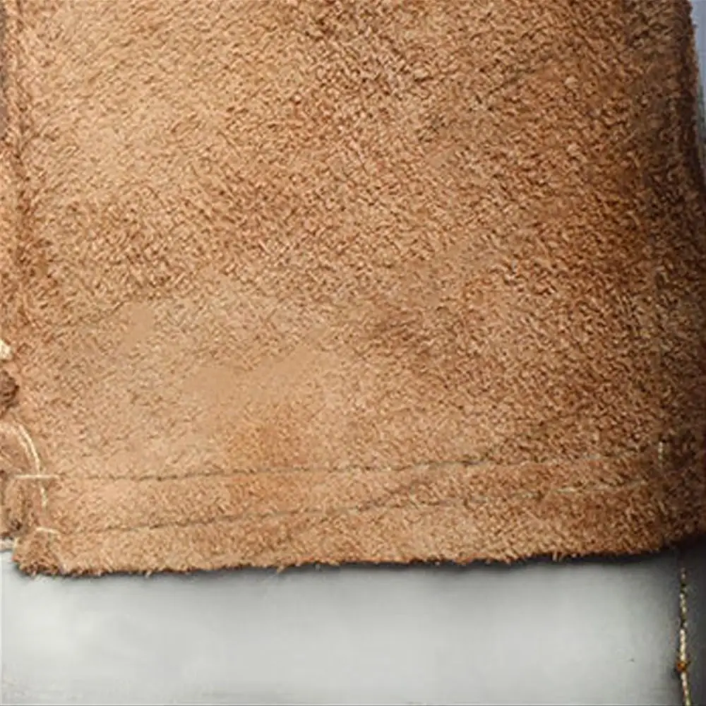 1 Pair Abrasion Resistant Leather Work Gloves Labor Protection Thickened Cowhide Welding Gloves Heat Resistant