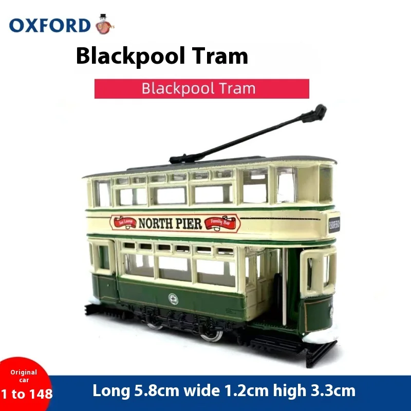 Diecast OXFORD 1:148 Scale Blackpool Double-decker Tram Car Model Collectible Toy Gift Souvenir Display Ornament