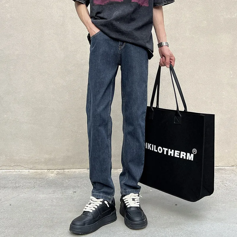 Cleanfit American Waed Slim Fit Jeans Men's Spring Blue Color Stretchy Tall Straight Leggings Faion Urban Cotton Stretch ...