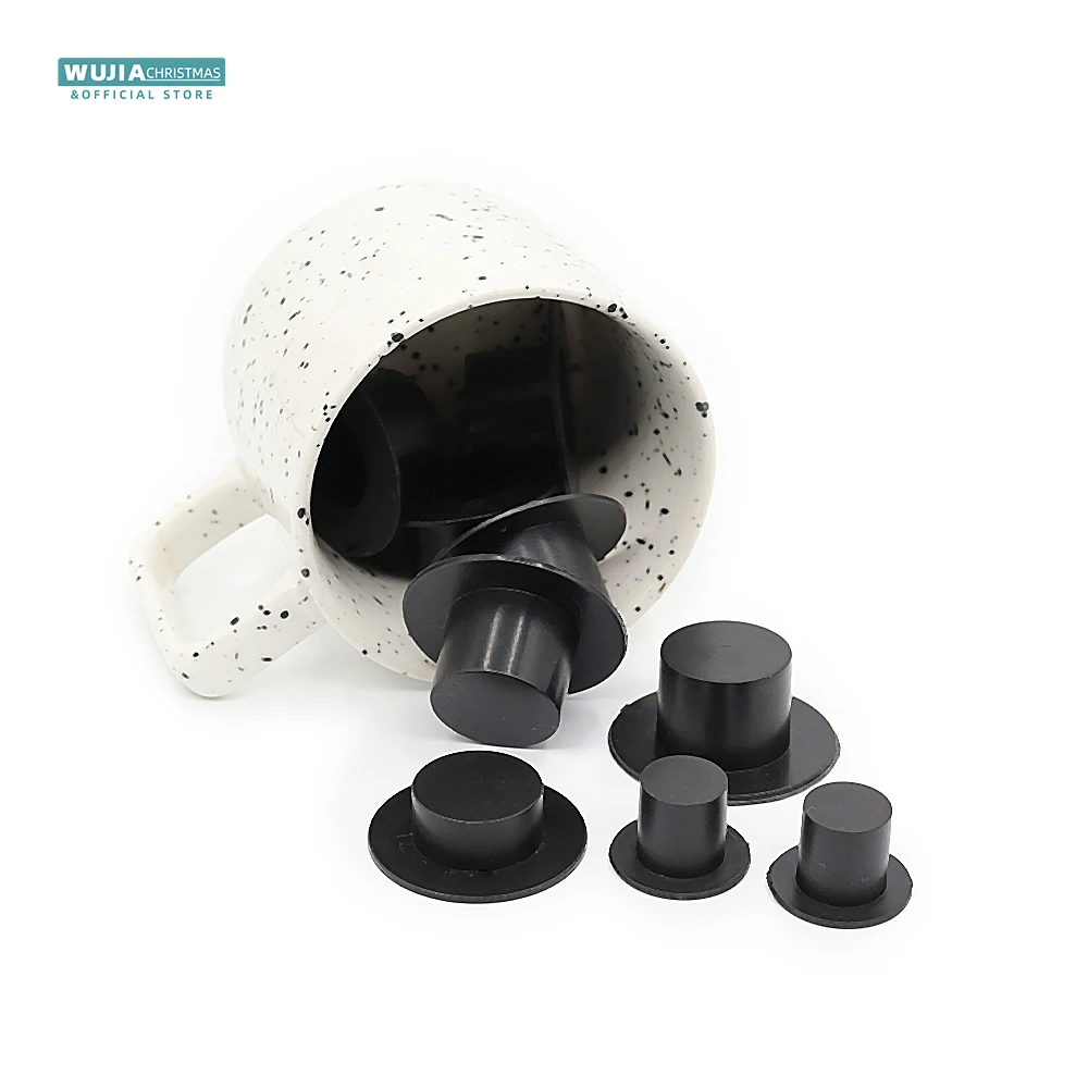 24 stücke Mini Zylinder Hüte Kleine Zylinder Dekorative Schneemann Santa Claus Hexe Kappe für Kinder Spielzeug Geschenk Diy Handwerk Hause decor Navidad – Detail 4