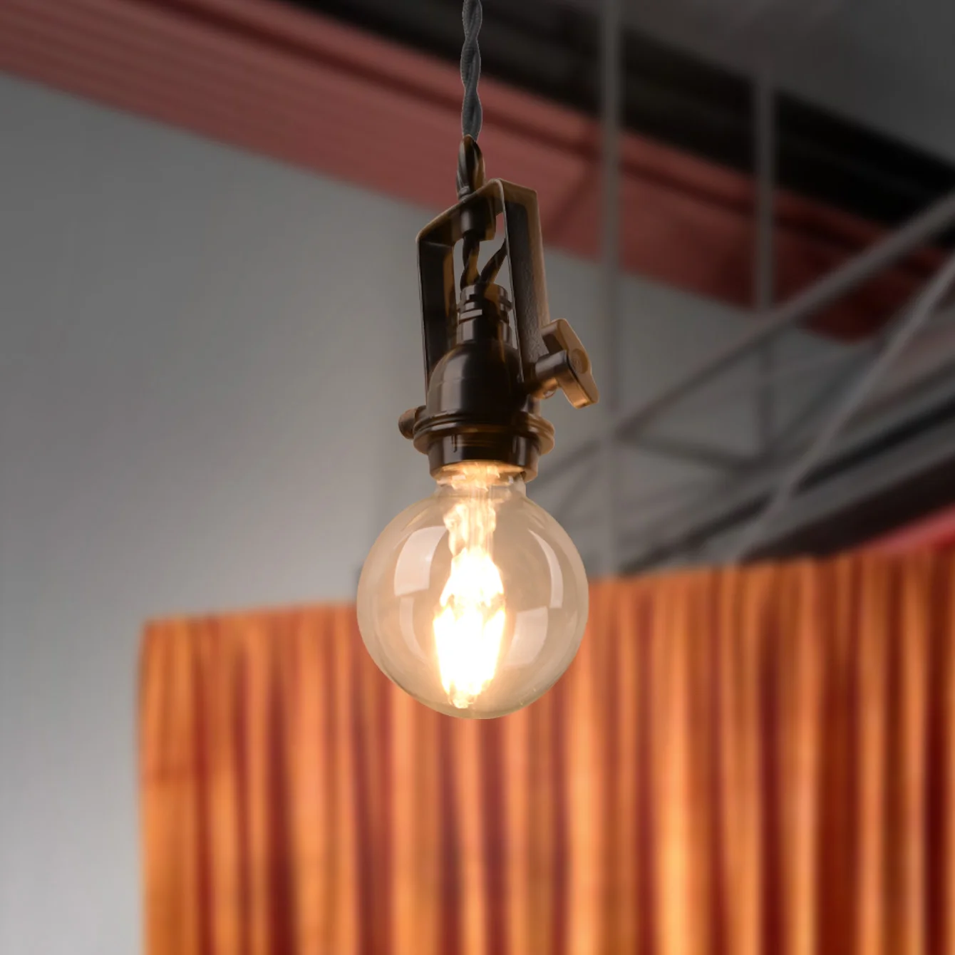 5W E27 Edison Retro LED Bulb, spherical transparent glass shade, warm white light 2700K, non-dimmable, suitable for decorative l