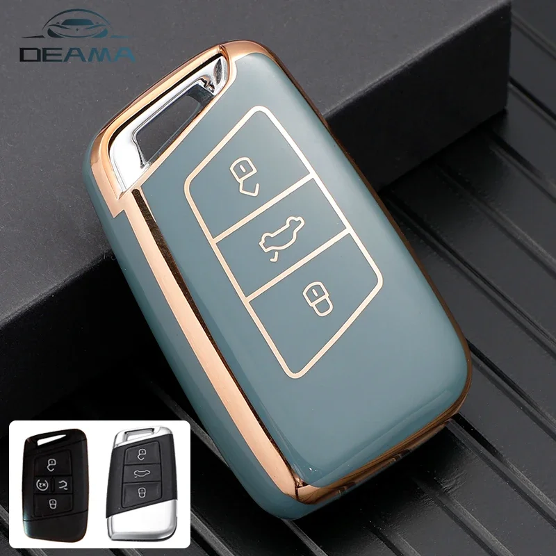 For VW Volkswagen Magotan Magotan GTE Passat B8 CC Arteon for Skoda Fabia Superb A7 Kodiaq TPU Car Key Cover Case Shell Fob