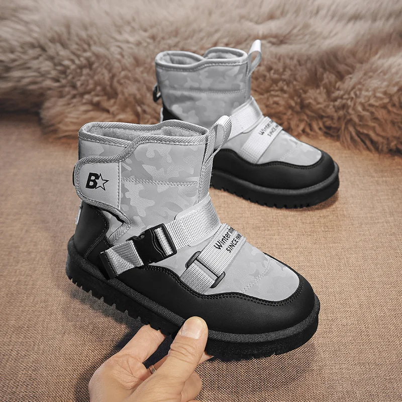 Stivale da neve per bambini invernali per bambina scarpa in cotone spesso impermeabile scarpa antiscivolo tendenza scarpa calda per bambini