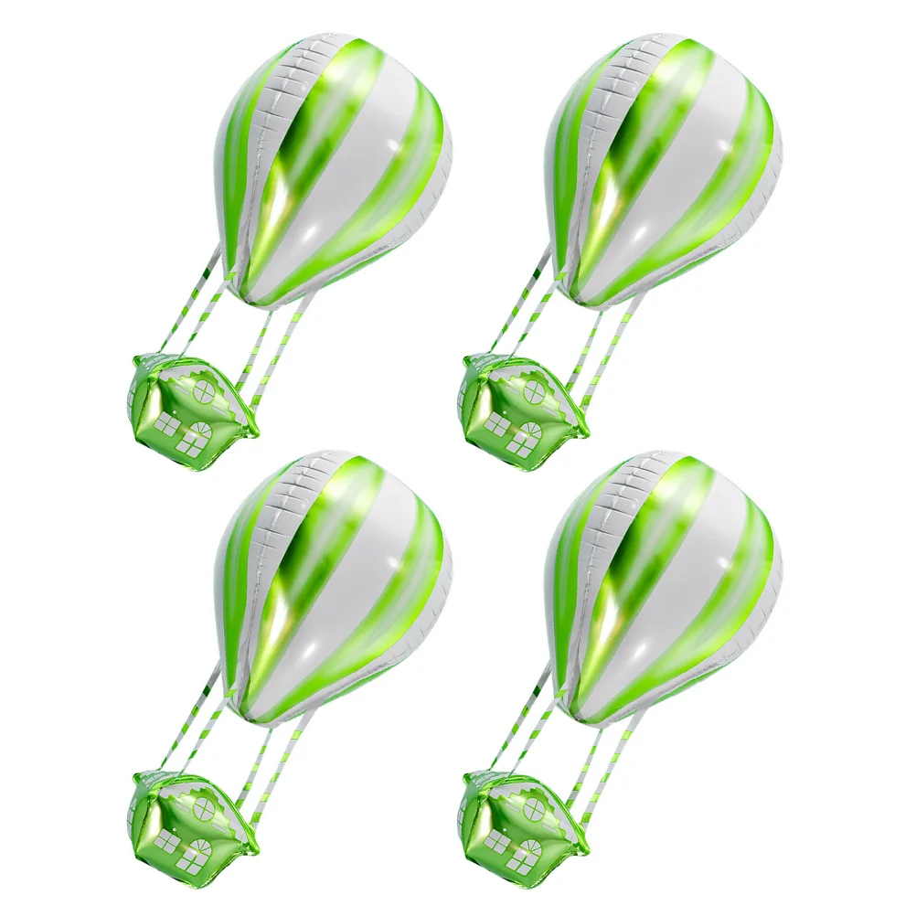 

4 Pcs Aluminum Film Balloon Hot Air Foil Decoration Christmas Green Balloons Measuring Device Birthday Party Decorations Kids