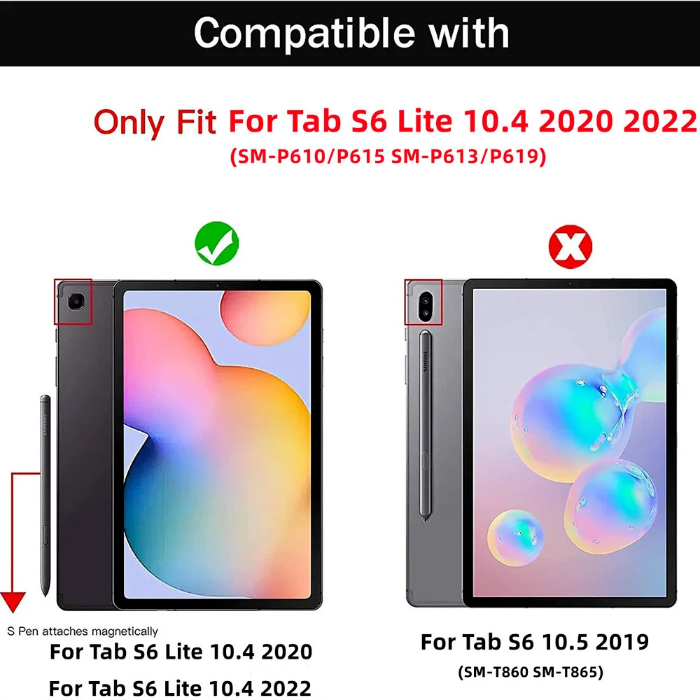 For Samsung Galaxy Tab S6 Lite 10.4\'\' SM-P610 SM-P615 SM-P613 SM-P619 Cover Funda Environmentally Tablet Silicon Coque