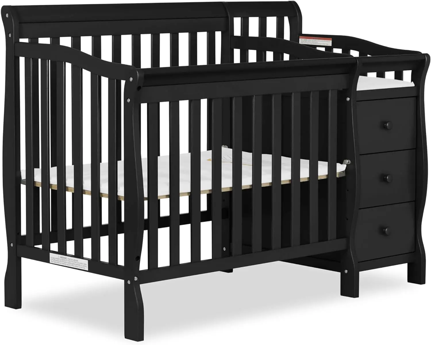 

Dream On Me Jayden 4-in-1 Mini Convertible Crib And Changer in Black, Greenguard Gold Certified, Non-Toxic Finish, New Zealand