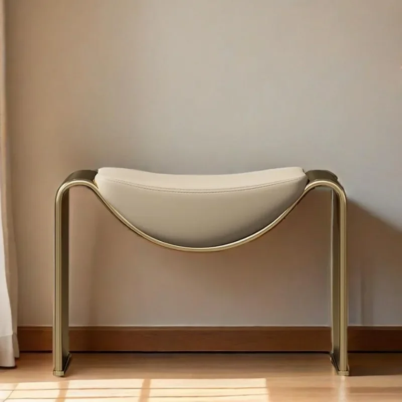 Italian Stainless Steel Hallway Ottoman Entryway Multi-Functional Makeup Bench Designer Shoe Changing