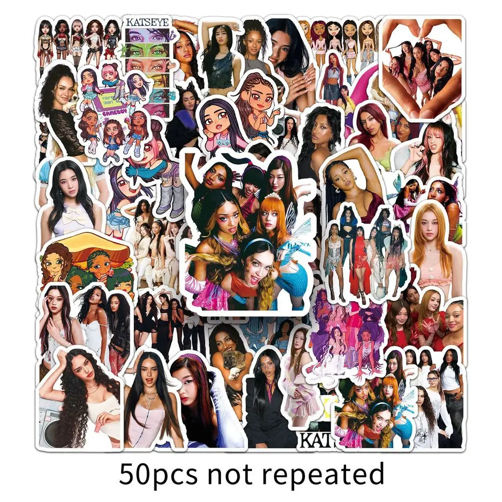 50Pcs KATSEYE Girl Group Stickers Sophia Laforteza Merch Waterproof Decals for Phone Case Stationery Decor Anime Worlds Store
