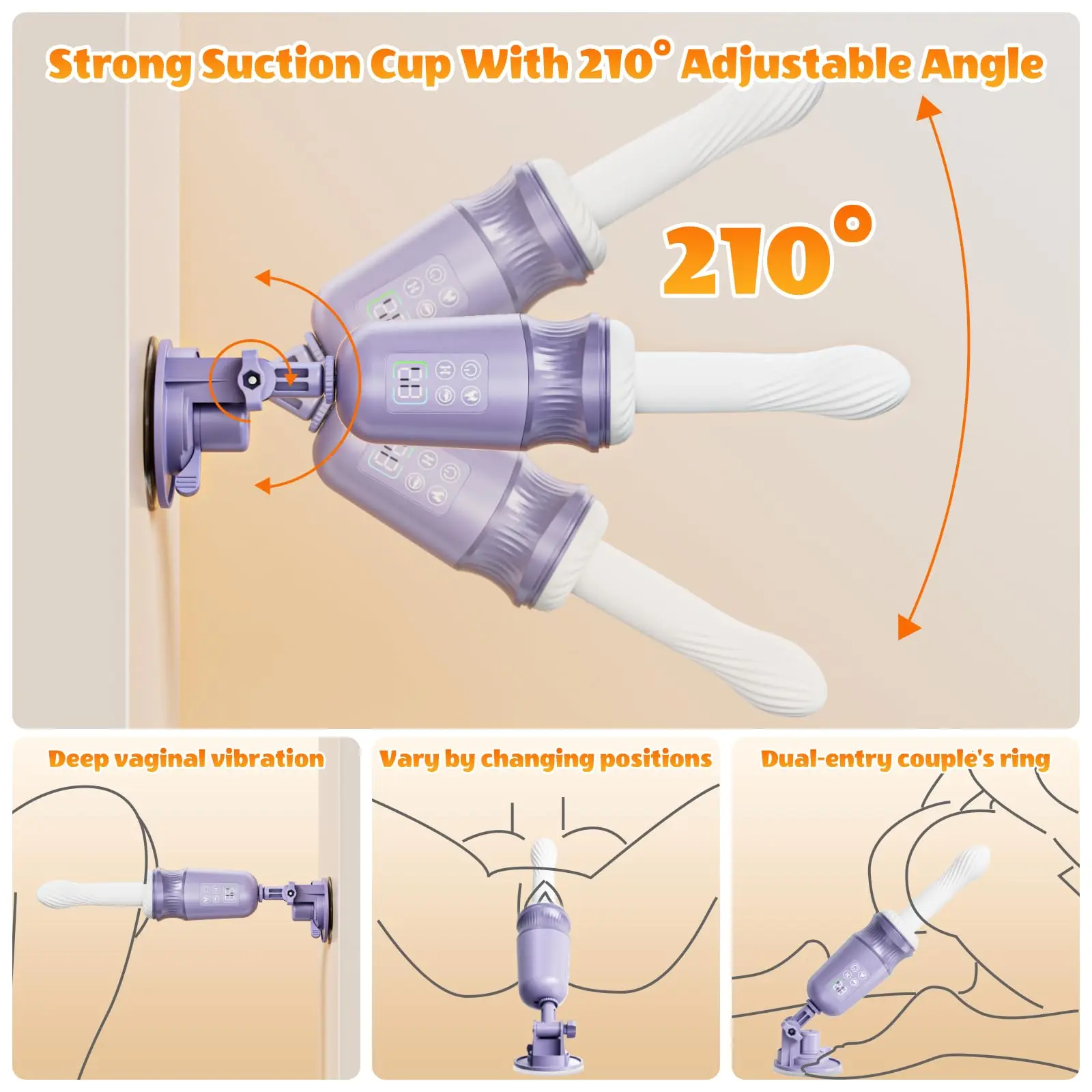 هزاز محرك مع وظيفة التسخين، 7 أوضاع اهتزاز ودفع، يتحكم في التطبيق على لعبة الجنس المساعدة للاستمناء للبالغين #3
