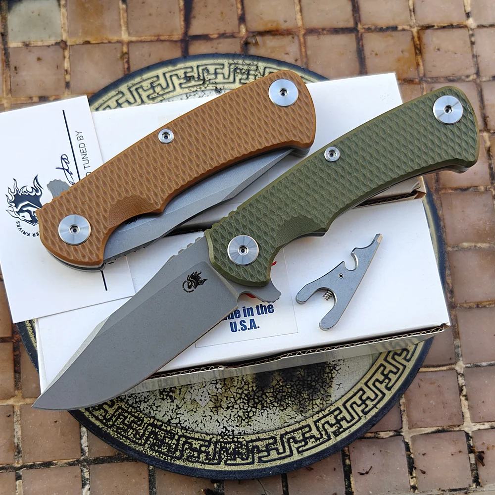 JUFULE Hinderer Project-X Mark Magnacut Logo Ceramic Bearing Titanium + G10 Tactical Camping Hunt Outdoor EDC Tool Folding Knife