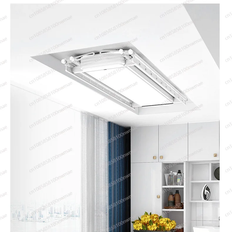 Fully automatic lifting drying rack, balcony telescopic hidden intelligent voice-activated ultra-thin electric drying rack