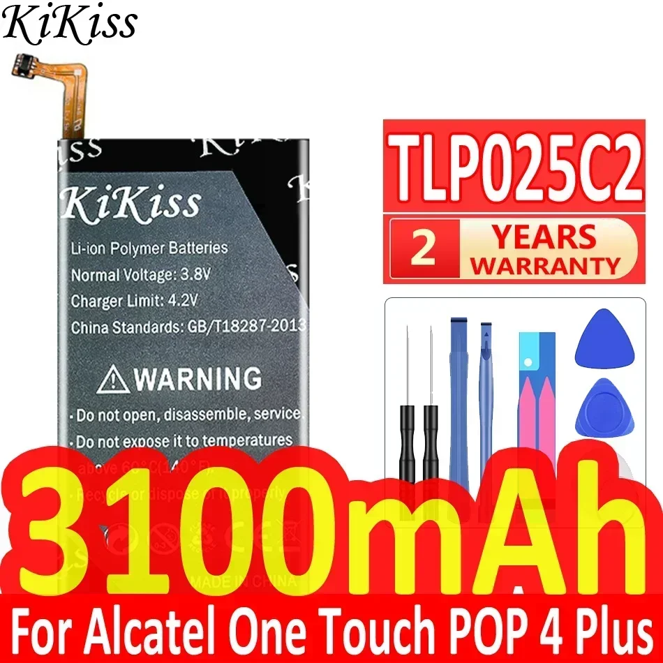 KiKiss Battery 3100mAh For Alcatel One Touch POP 4 Plus 4+ 4Plus 5056D 5056A 5056N 5056O 5056W TLP025C1/TLP025C2