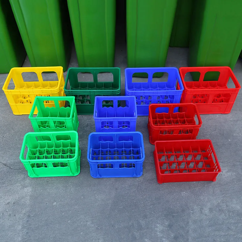 

Thiened пластиковая пивная коробка для бара, ресторана, 24 бутылки, стеклянная бутылка, коробка для циркуляции газировки, чистая цветная корзина для пива, ресторанное хранилище