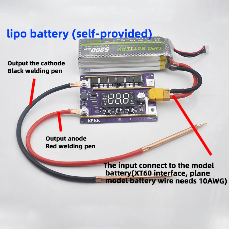 Imagem -03 - Ponto Welding Máquina Pcb Circuit Board Equipamento Faça Você Mesmo Portátil 12v Lipo Battery Supply Eletricidade Soldador Acessório