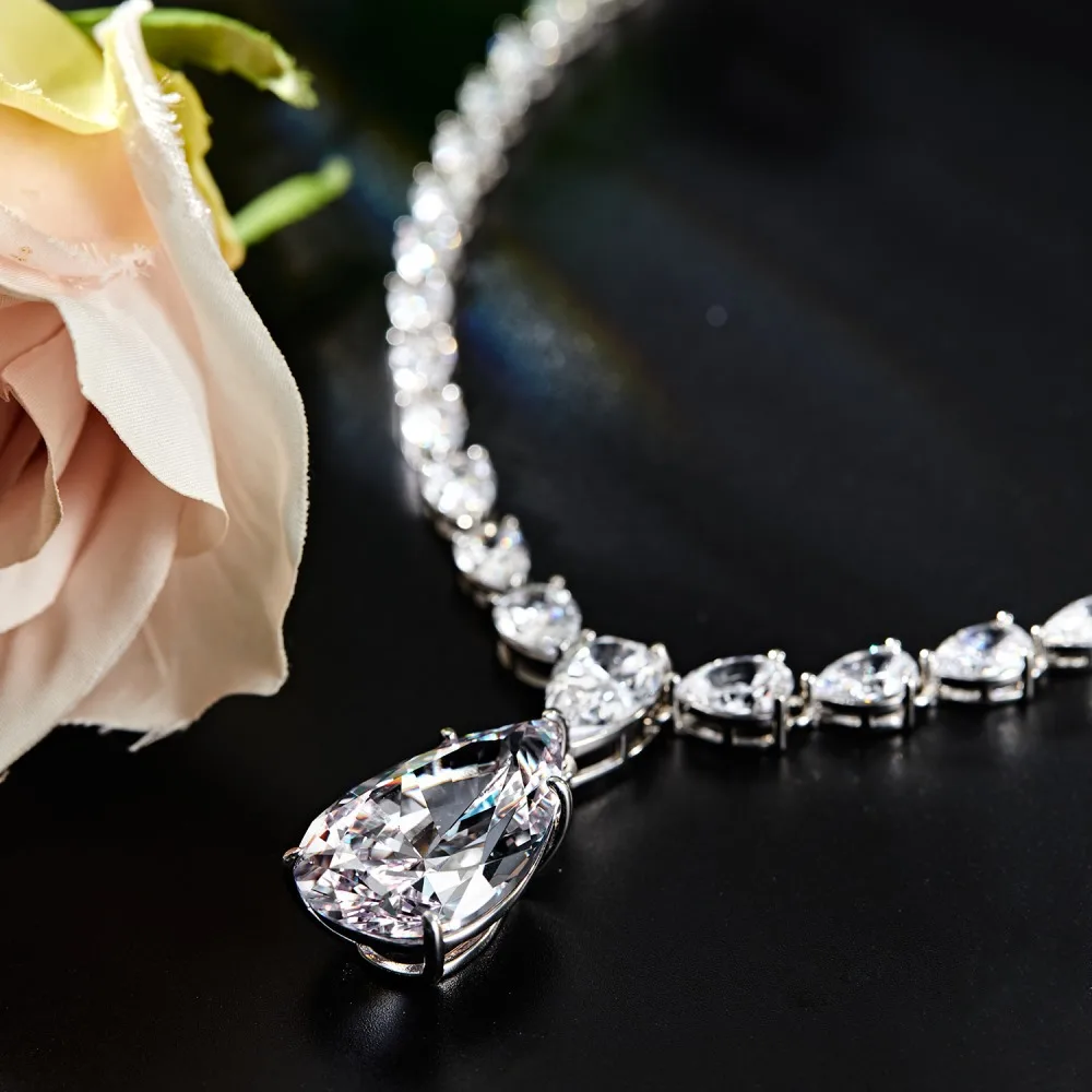 Versatile 925 Silver Necklace with High Quality Zircon Handmade Inlaid Luxury Dinner Full Diamond Style Collar Chain