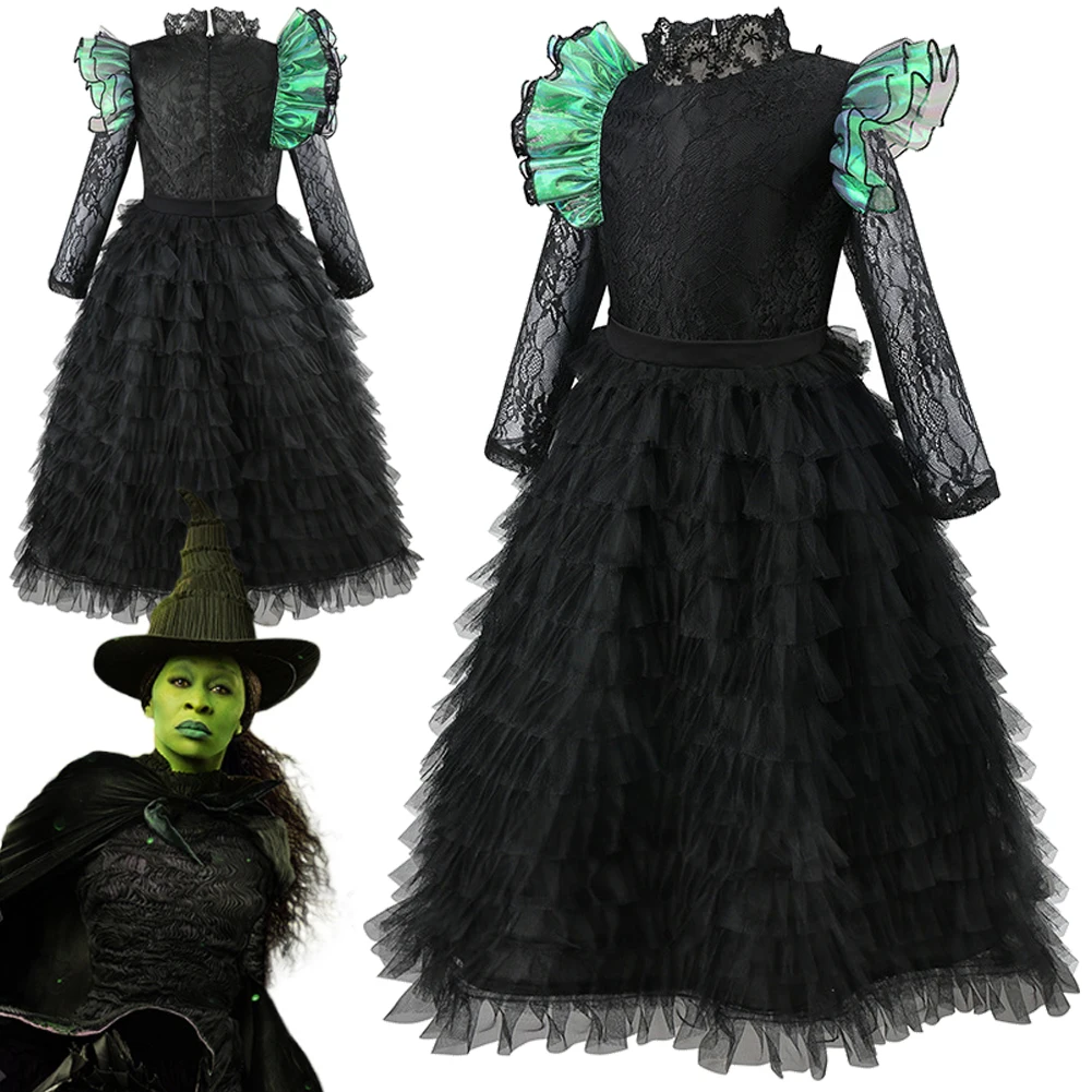 

2024 фильм Wiked, косплей, ведьма, Глинда, Эльфаба, платье, тканевая вечерние маскировка, костюмы для вечеринок, костюм для ролевых игр, наряды на Хэллоуин, карнавал