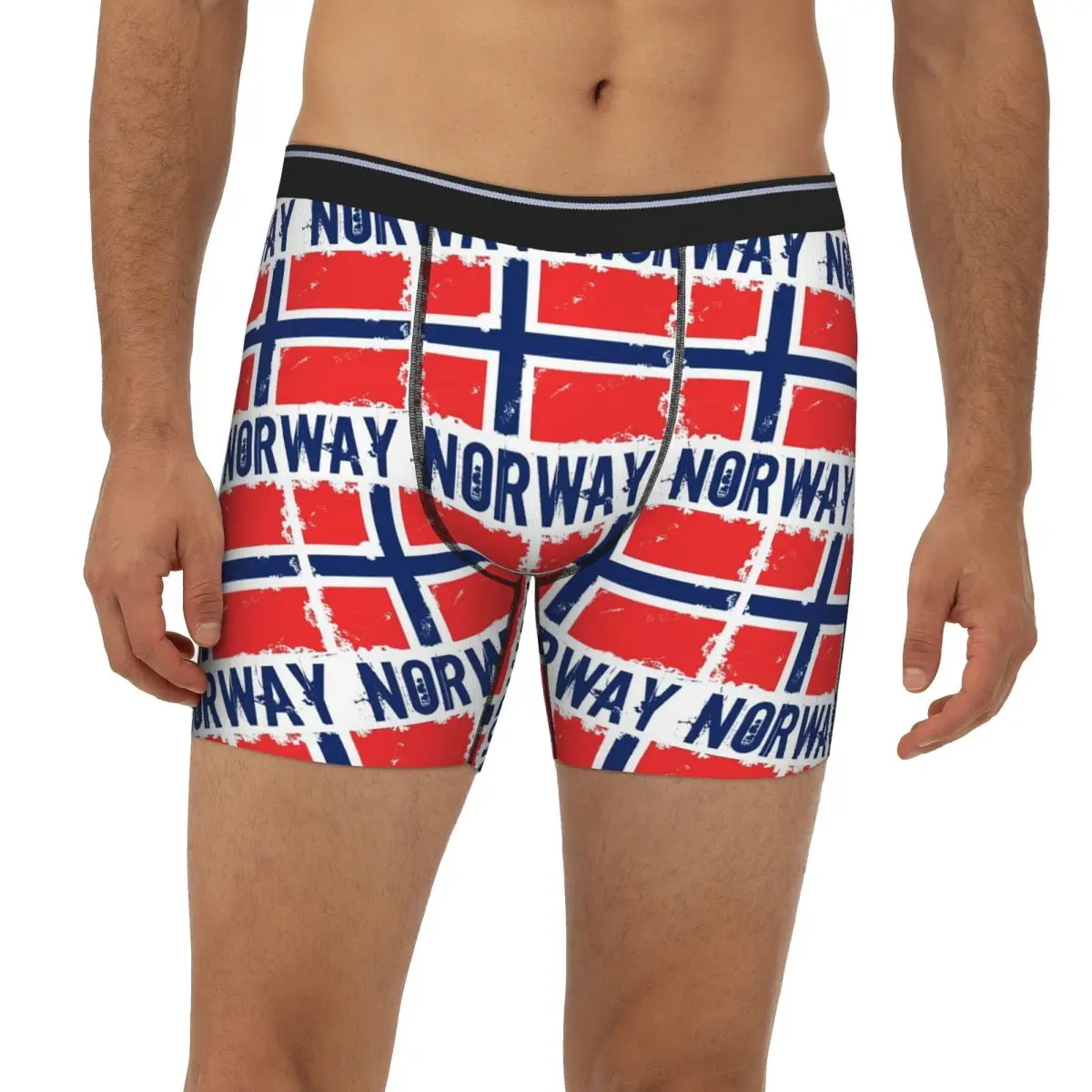 

Длинные трусы-боксеры с флагом Норвегии, короткие мужские трусы, вентилируемое нижнее белье для мужчин, подарок бойфренду