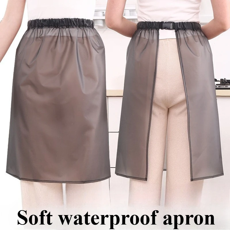 Soft and Elastic anti Fouling and Waterproof Half Skirt for Men and Women Kitchen Oil Proof Apron Catering Work Clothes Apron