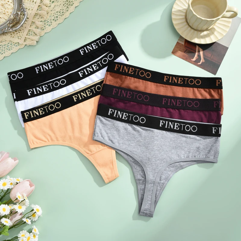3pcs Plus Size Women Seamless Thongs Cotton High-Waist Comfort Underwear Sexy Elastic Wide Belt Panties Soft Breathable Lingerie
