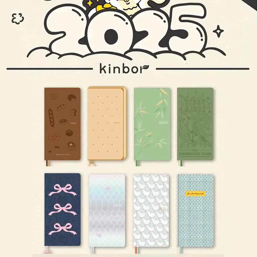 Kinbor 2025 Weekly Plan Book Two Pages A week Schedule Book Self Disciplined Punch Book Efficiency Manual Daily Time Management