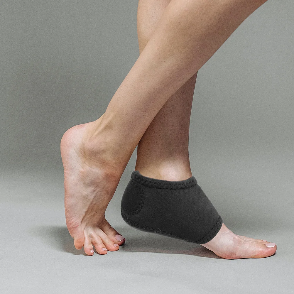 

2Pairs Breathable Heel Cups Soft Supportive Heel Guards Anti-Slip Vibration Absorbing Sleeves for Plantar Fasciitis Pain Relief