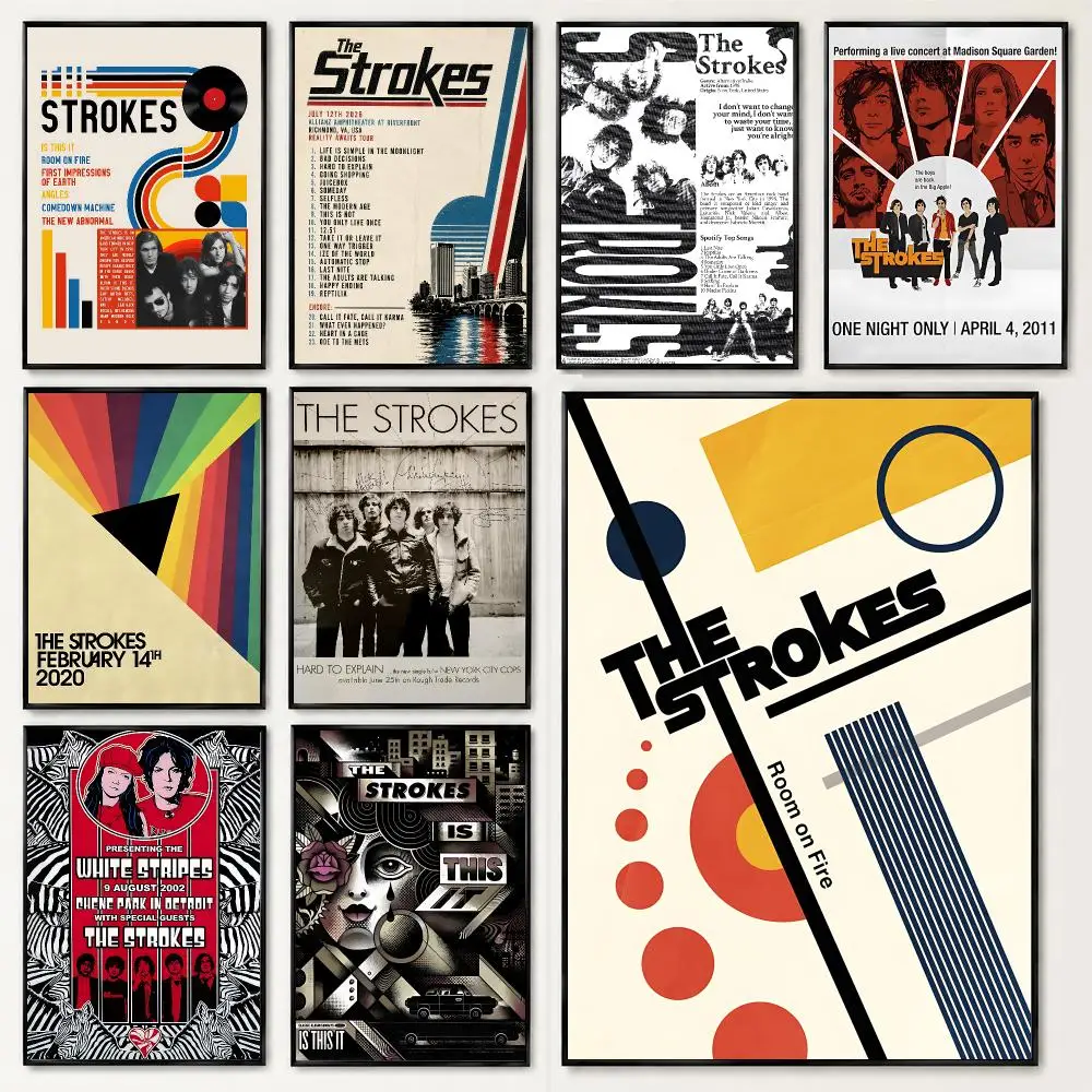 The Strokes Poster HD poster black and white simple home decoration suitable for living room bedroom corridor and gift giving