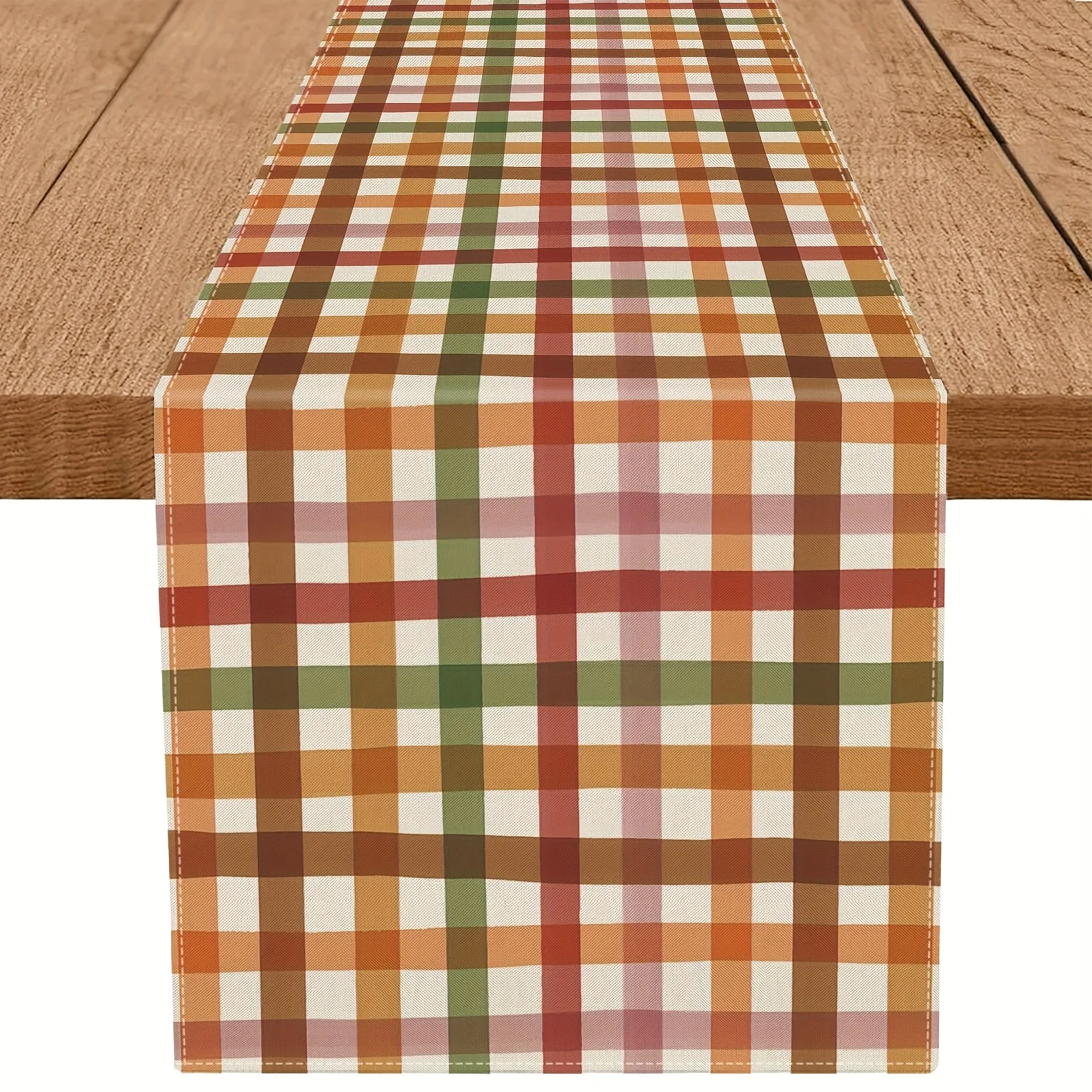 1 Piece of Retro Plaid Theme Table Runner, Colorful Plaid Pattern, Suitable for Pastoral Style Restaurants, Retro Cafes, Country B&Bs, Autumn Family Dinners, Farm-Themed Parties, Handmade Market Stalls, American Home Decorations, Outdoor Picnic Scenes, Using Classic Plaid to Cover Diverse Warm/Retr