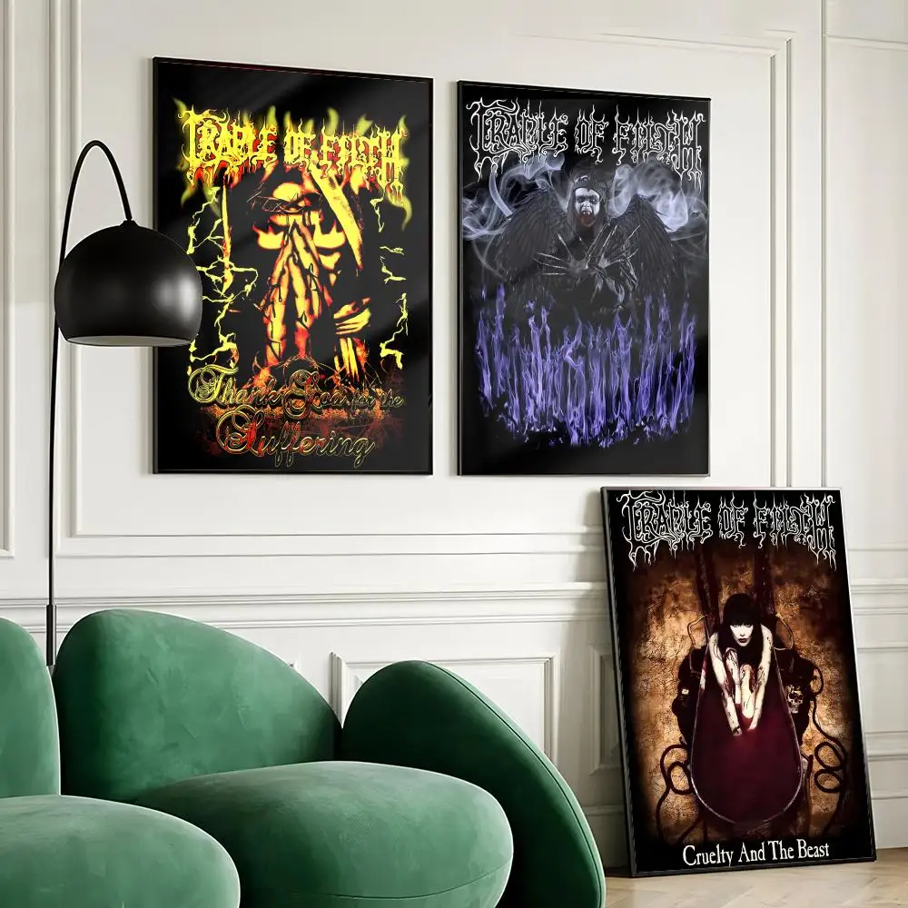 Metal Band C-Cradle of Filth Poster Home Bar Wall Art Sticker Waterproof Self-Adhesive Mural