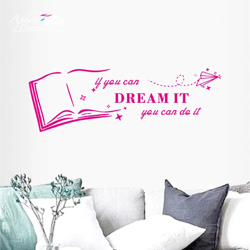 Creative Books Open English Proverbs Wall Sticker Living Room Study Bedroom Decor Decals Home Decoration Self-adhesive Wallpaper