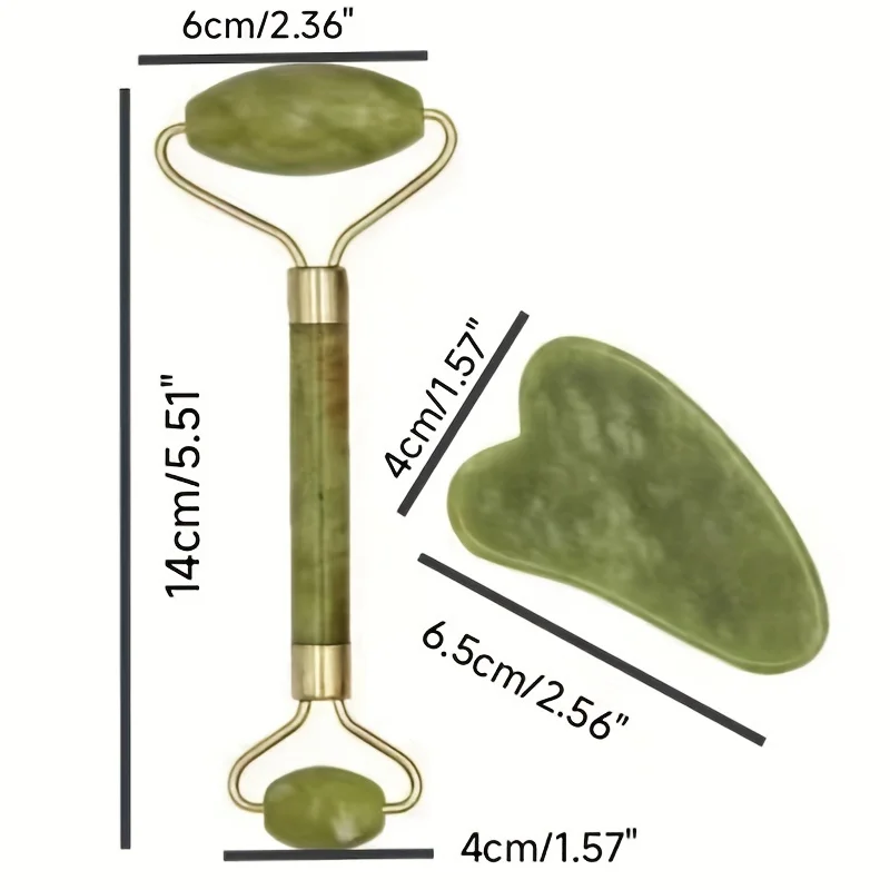 Tabla de raspado de Jade Natural para masaje facial, rodillo masajeador, tatuaje de ley, barra de belleza de ojos, Jade facial