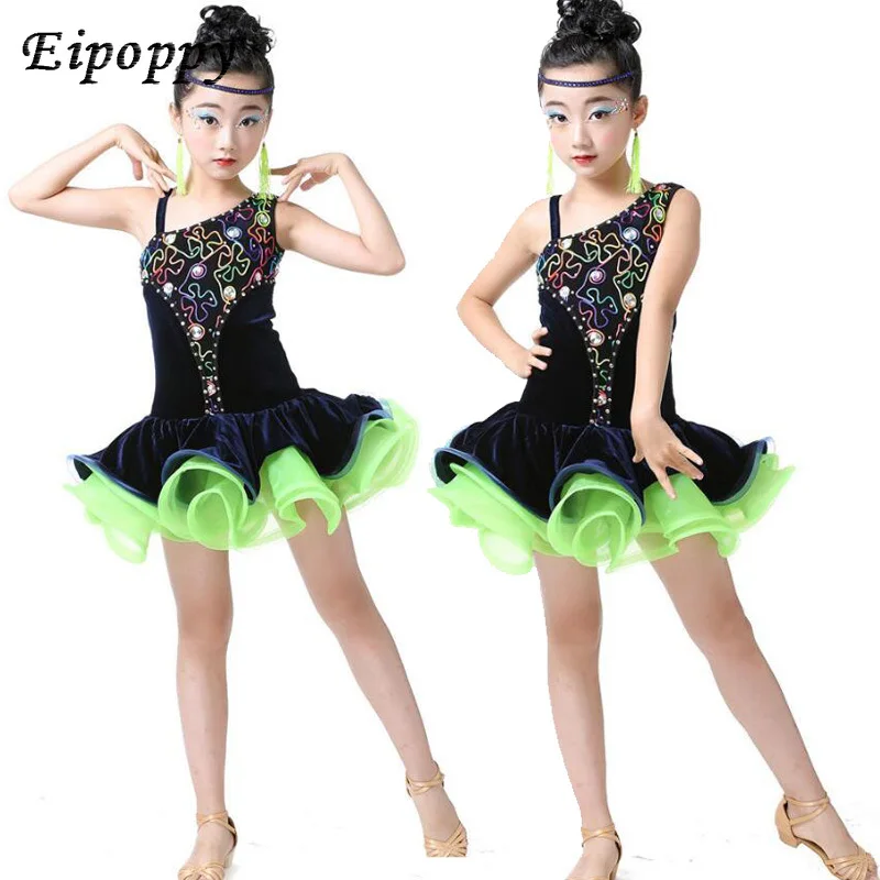 ชุดเต้นบัลเลต์สำหรับเด็กชุดเล่นสเกตบอลห้องบอลรูมเครื่องแต่งกายแนวแจ๊สสำหรับเด็กชุดเดรสเต้นรำละติน
