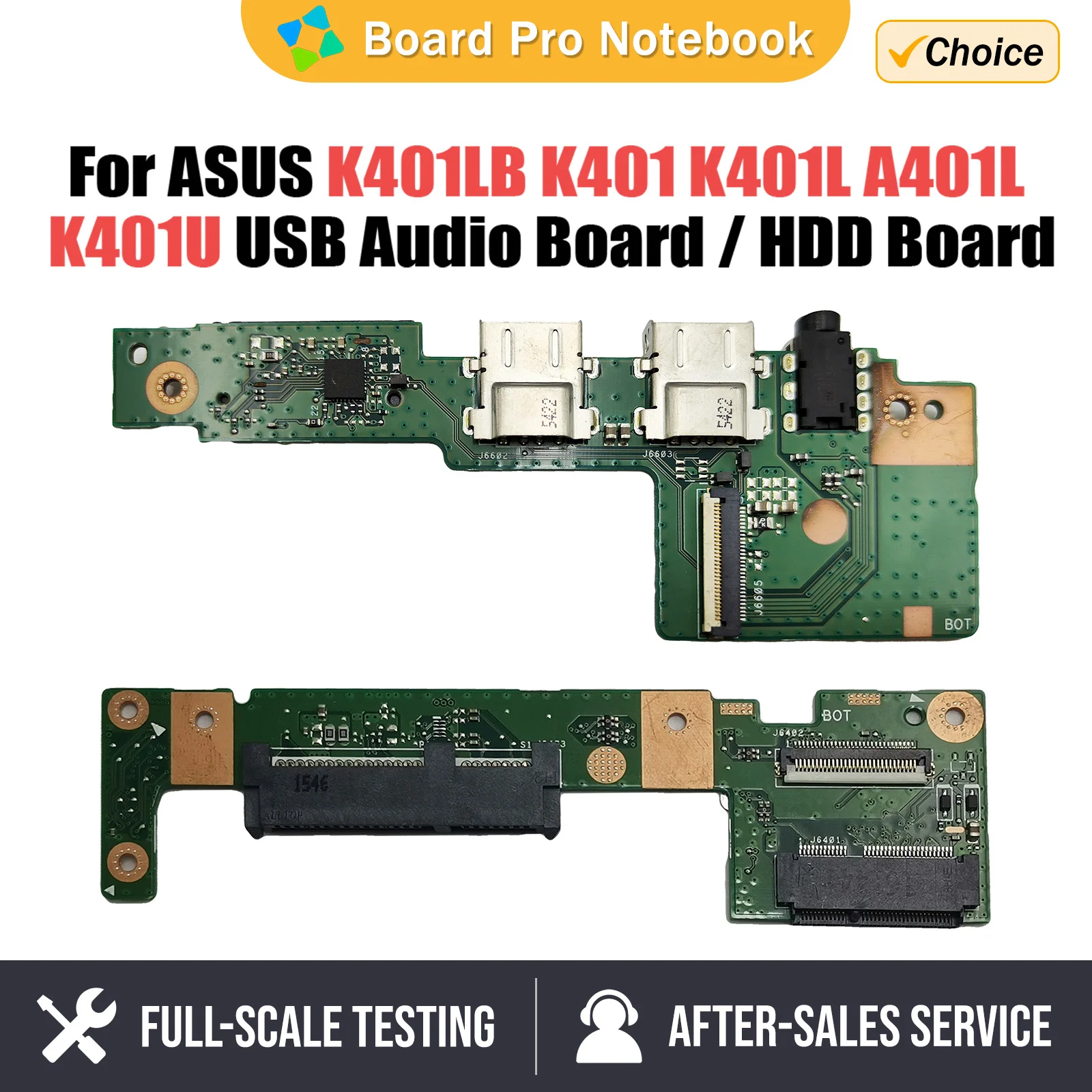 

K401LB IO Board REV 2.0 For ASUS K401LB K401 K401L A401L K401U USB Audio board and HDD Boards 100% OK