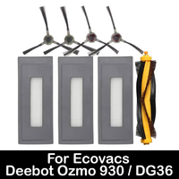 for Ecovacs Deebot Ozmo 930 / DG36 Sweeping Robot 1 Main Brush + 3 Filters + 2 Pairs of Side Brushes