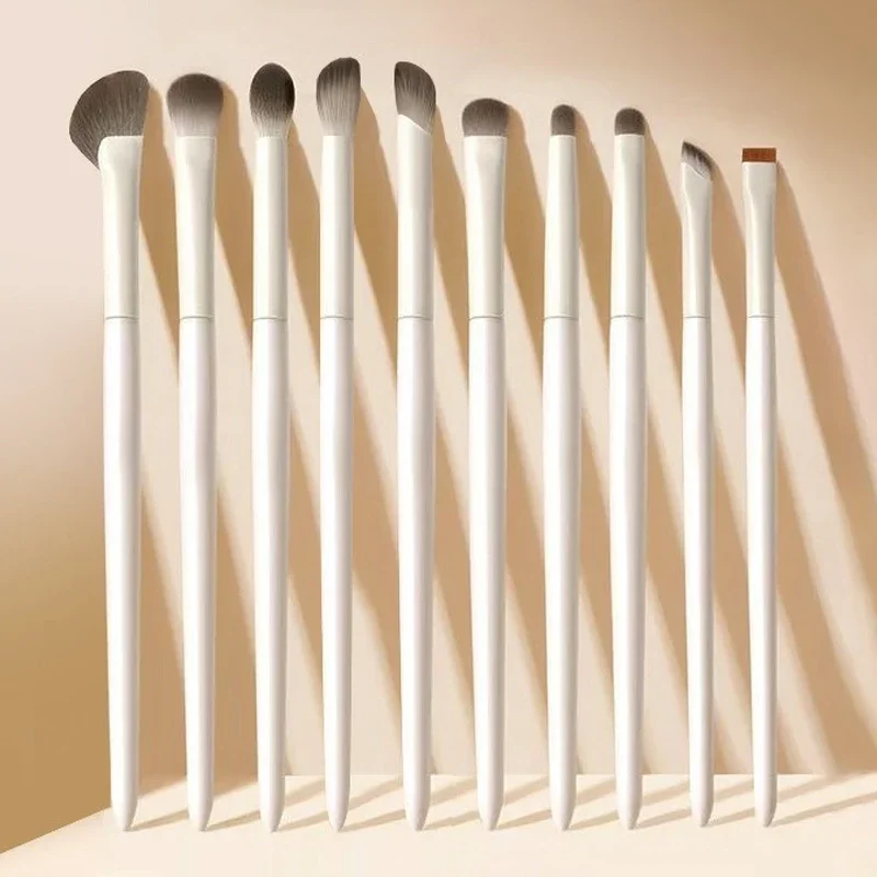 5/6/8/10pcs Natural Eye Makeup Brushes Set Detail Eyeshadow Brush Makeup Brush White Ultra Soft Eyeshadow Eyeliner Makeup Tool