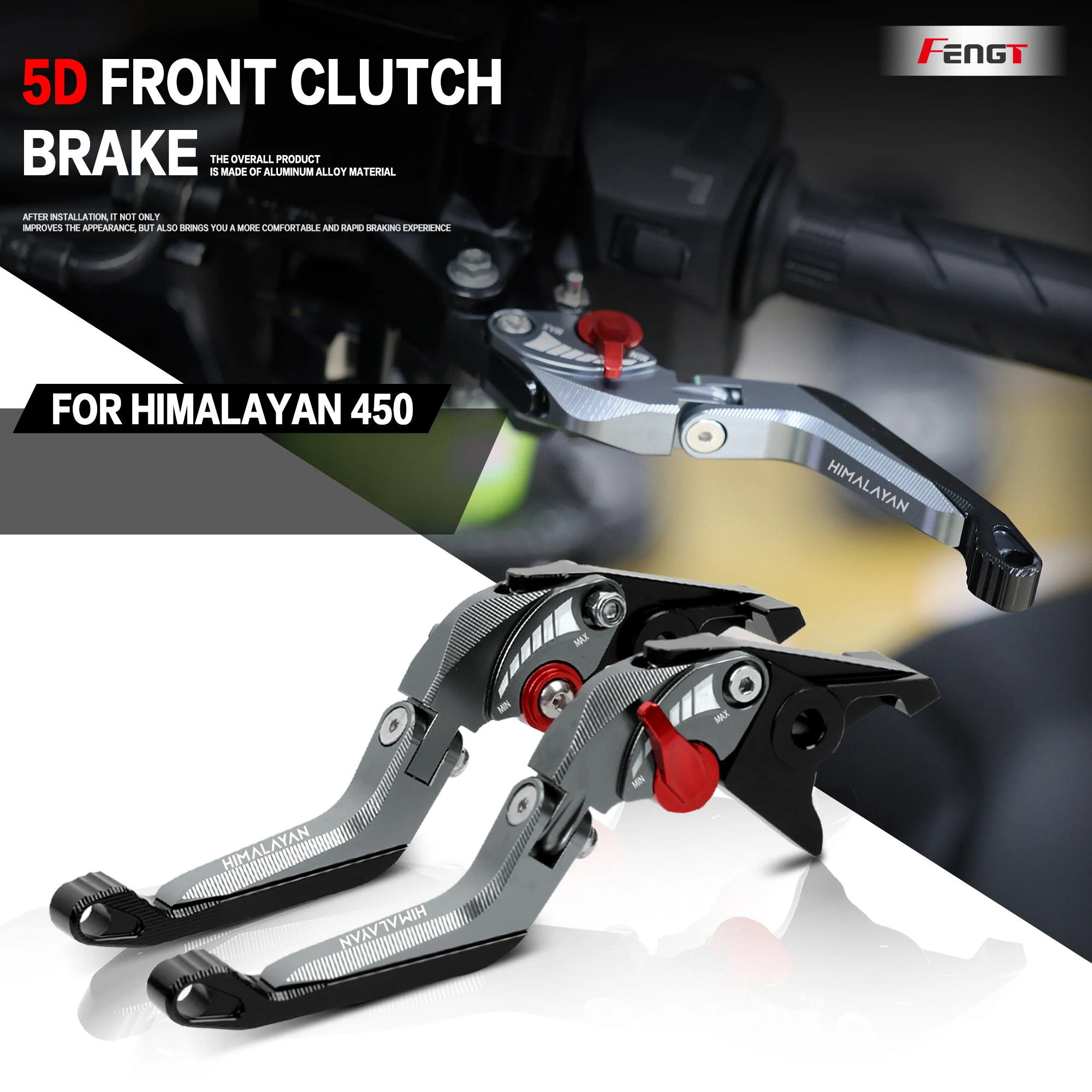 NEW 5D Brake Lever For Royal Enfield Himalayan 450 2023 2024 Motorcycle CNC Adjustable Brake Clutch Lever Brake Handle Lever