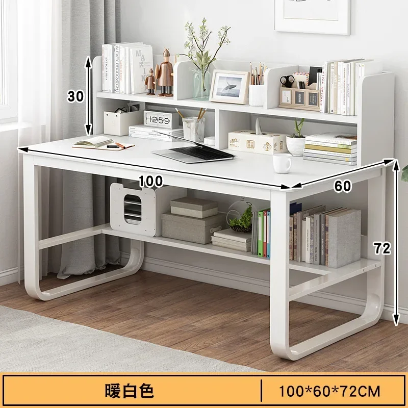 Simple Office Computer Desks Table With Storage  Bookshelf Writing DeskComputer 100/120/140cm